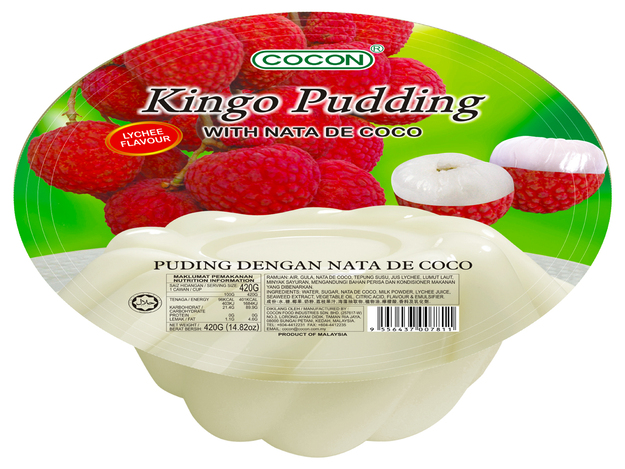 Kingo Lychee Pudding with Nata de Coco