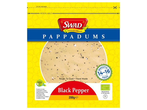 Papadums au Poivre Noir