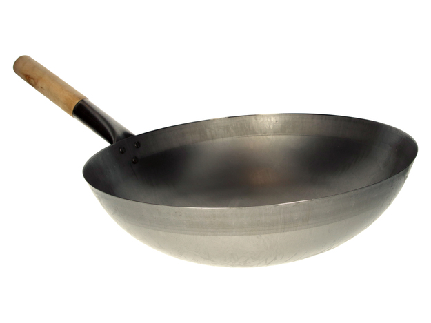 Wok avec Poignée en Bois (Ø 33 cm)