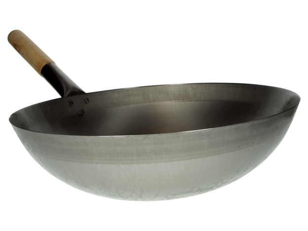 Wok avec Poignée en Bois (38 cm)