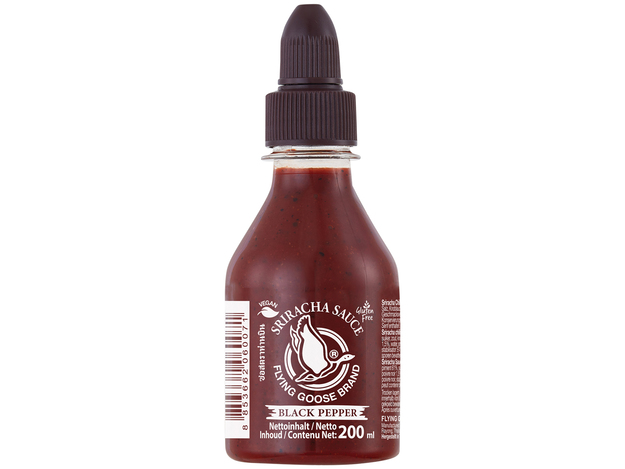 Sriracha Chilisaus met Zwarte Peper