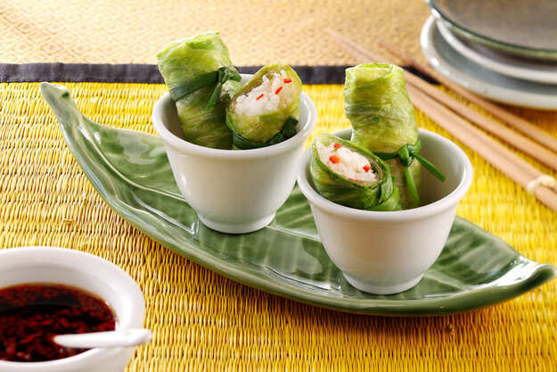 Rouleaux de laitue farcis