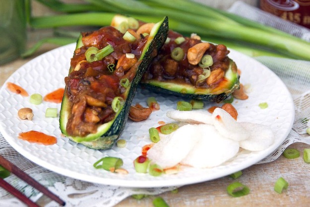 Courgette farcie à l'asiatique