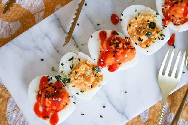 asian stuffed eggs